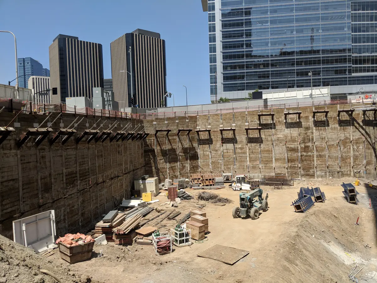 Excavation support and construction access at Century Plaza