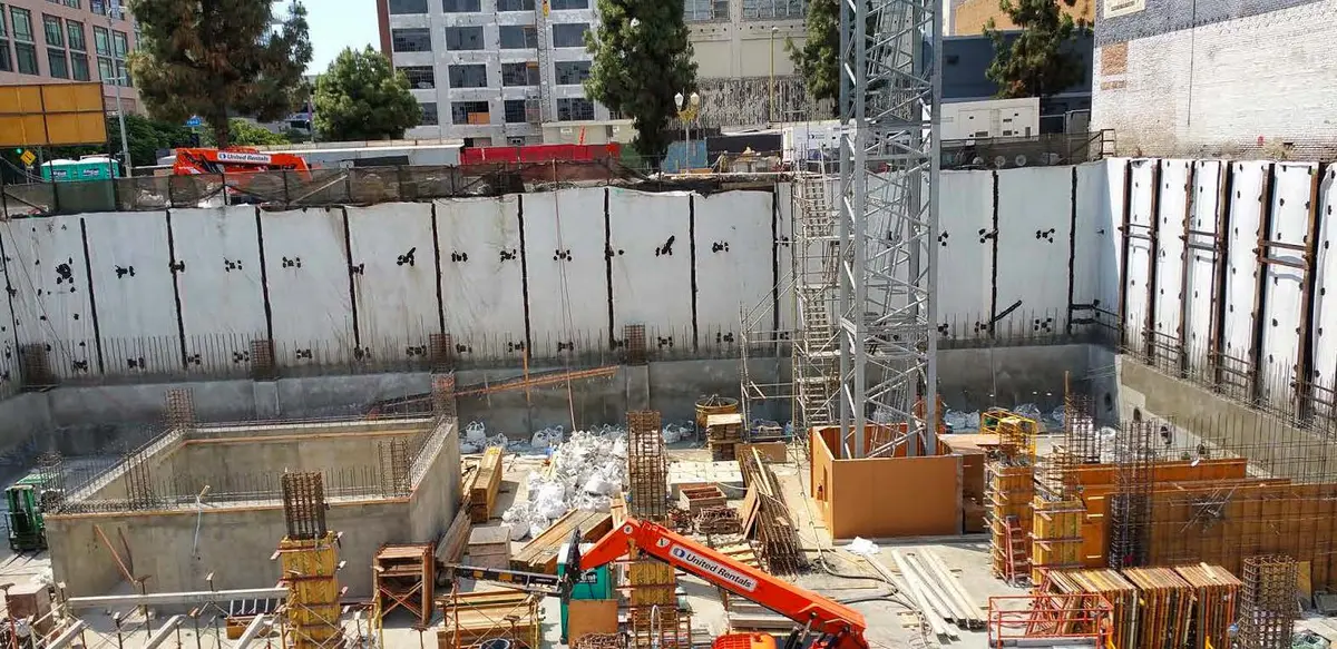 Basement excavation and perimeter support at TEN50
